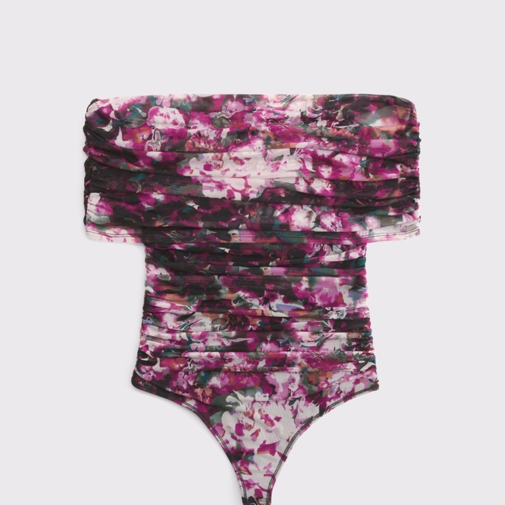Floral Off-Shoulder Kids Swimsuit